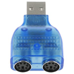 USB 公頭轉 PS/2 母頭轉接器，適用滑鼠／鍵盤，USB 公頭轉 2 個 PS/2 母頭