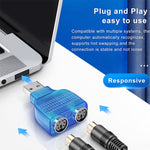 USB 公頭轉 PS/2 母頭轉接器，適用滑鼠／鍵盤，USB 公頭轉 2 個 PS/2 母頭