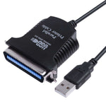 USB 轉平行 1284 36 針印表機轉接線，線長：1m，USB 2.0 轉 IEEE1284（黑色）