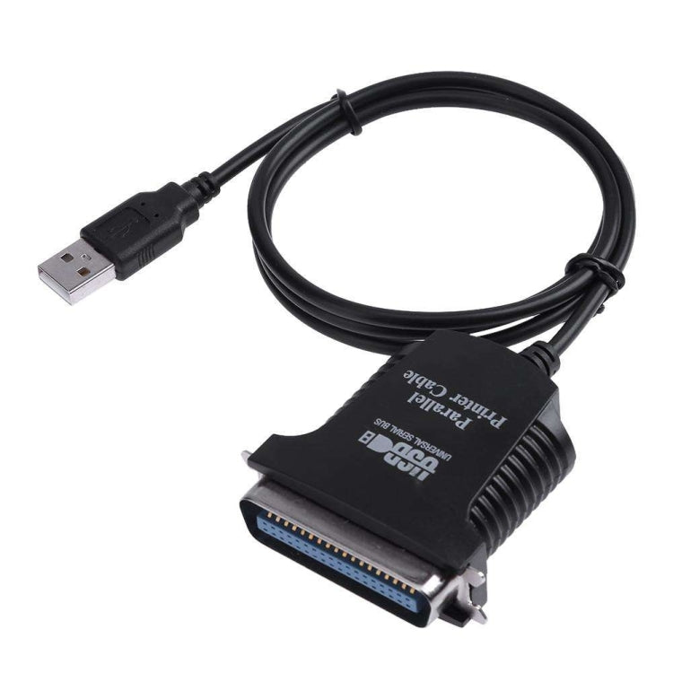 USB 轉平行 1284 36 針印表機轉接線，線長：1m，USB 2.0 轉 IEEE1284（黑色）