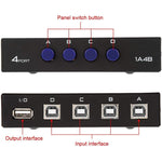 FENGJIE FJ-IA4B-C 4 埠高速 USB 2.0 按鍵切換器分享盒，適用 PC 電腦掃描器印表機，FENGJIE FJ-IA4B-C