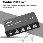 FENGJIE FJ-IA4B-C 4 埠高速 USB 2.0 按鍵切換器分享盒，適用 PC 電腦掃描器印表機，FENGJIE FJ-IA4B-C