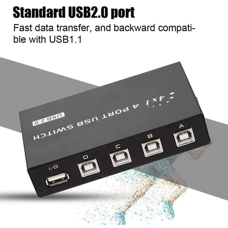 FENGJIE FJ-IA4B-C 4 埠高速 USB 2.0 按鍵切換器分享盒，適用 PC 電腦掃描器印表機，FENGJIE FJ-IA4B-C