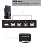 FENGJIE FJ-IA4B-C 4 埠高速 USB 2.0 按鍵切換器分享盒，適用 PC 電腦掃描器印表機，FENGJIE FJ-IA4B-C