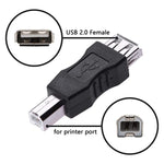 USB 2.0 A 母頭轉 B 公頭轉接器，AF 轉 BM，適用印表機