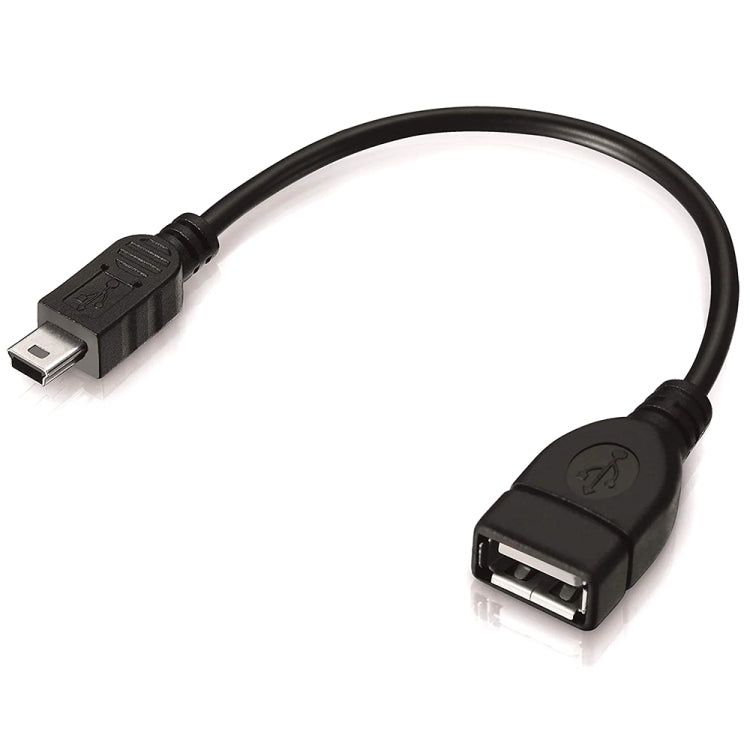 迷你5針USB轉USB 2.0 AF OTG轉接線，迷你USB，12厘米（黑色）