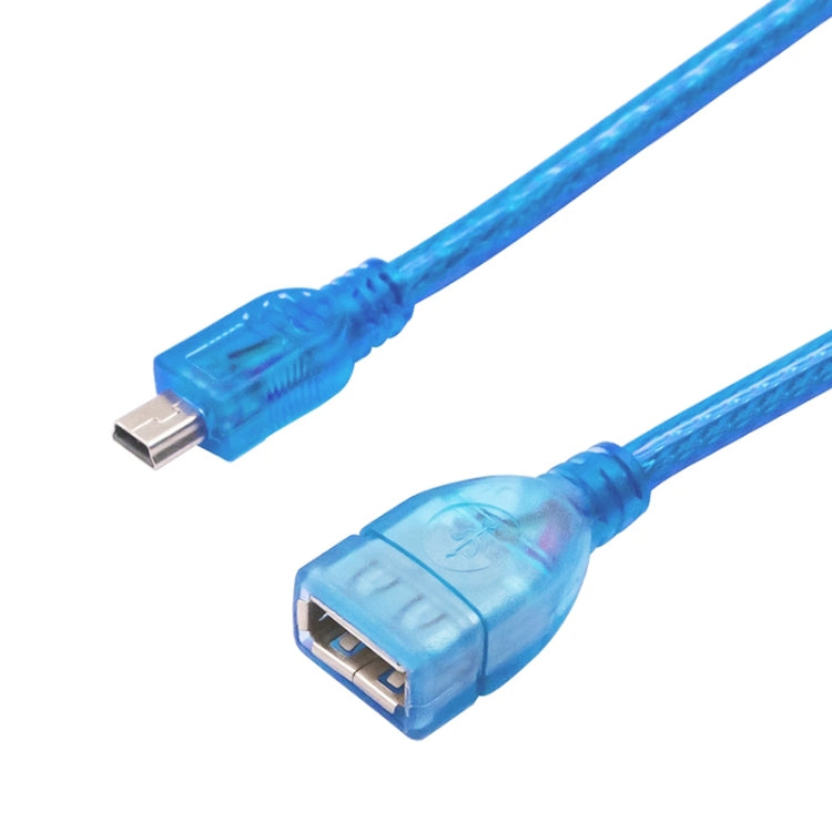 迷你5針USB轉USB 2.0 AF OTG轉接線，長度：22厘米（藍色），22厘米
