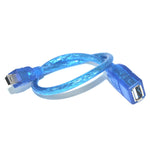 迷你5針USB轉USB 2.0 AF OTG轉接線，長度：22厘米（藍色），22厘米