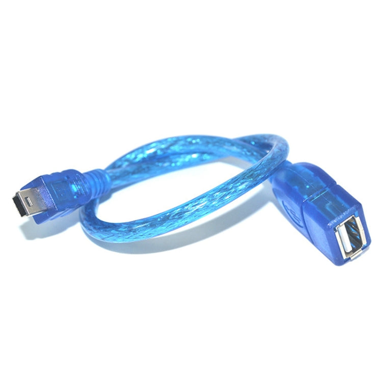 迷你5針USB轉USB 2.0 AF OTG轉接線，長度：22厘米（藍色），22厘米