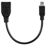 迷你5針USB轉USB 2.0 AF OTG轉接線，迷你USB，12厘米（黑色）