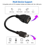 迷你5針USB轉USB 2.0 AF OTG轉接線，迷你USB，12厘米（黑色）