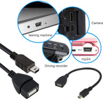 迷你5針USB轉USB 2.0 AF OTG轉接線，迷你USB，12厘米（黑色）