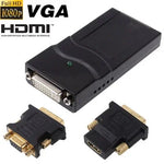 USB 2.0 轉 DVI / VGA / HDMI 顯示轉接器，支援全高清 1080P，最多可擴展至 6 個顯示單元，USB 2.0 解析度：1920*1080