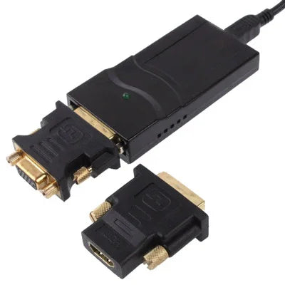 USB 2.0 轉 DVI / VGA / HDMI 顯示轉接器，支援全高清 1080P，最多可擴展至 6 個顯示單元，USB 2.0 解析度：1920*1080
