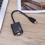 26厘米HDMI轉VGA+音頻輸出視頻轉換線，附3.5毫米音頻線，支援全高清1080P，長度：26厘米