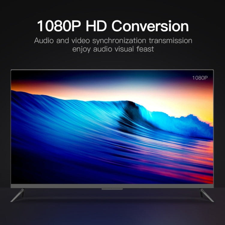 26厘米HDMI轉VGA+音頻輸出視頻轉換線，附3.5毫米音頻線，支援全高清1080P，長度：26厘米