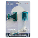 USB轉RS232 9針公頭線及RS232 9針母頭轉RS232 25針公頭轉接器，單晶片，USB轉RS232單晶片