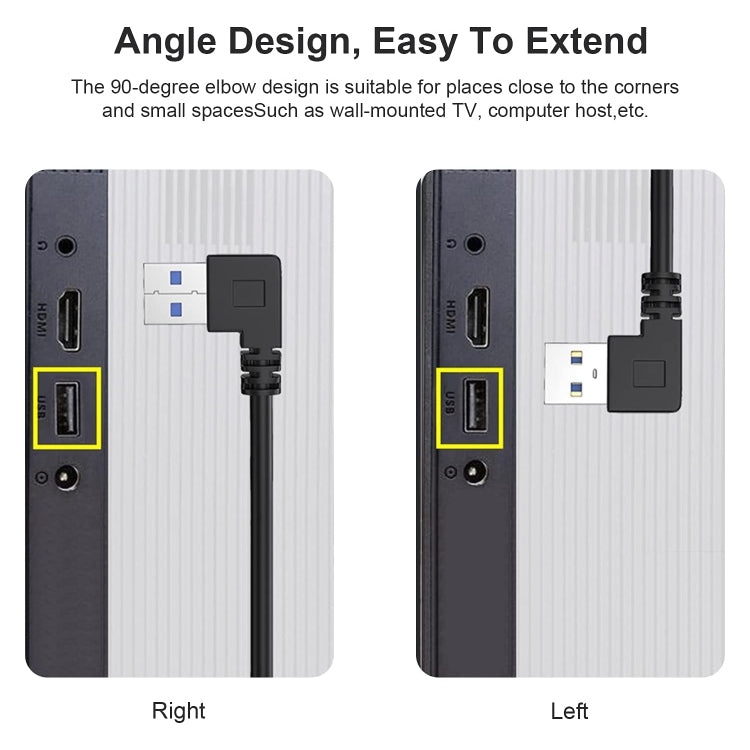 1米 USB-C / Type-C 3.1 公頭轉 USB 3.0 90 度左轉接頭線