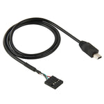 5針主機板母座轉迷你 USB 公頭轉接線，長度：50cm，5針主機板轉迷你 USB