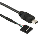 5針主機板母座轉迷你 USB 公頭轉接線，長度：50cm，5針主機板轉迷你 USB