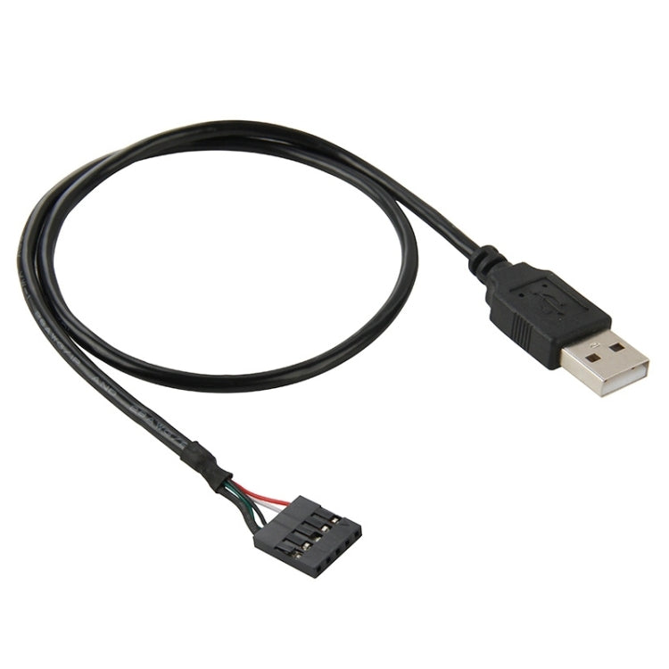 5針主機板母座轉 USB 2.0 公頭轉接線，長度：50cm，5針主機板轉 USB