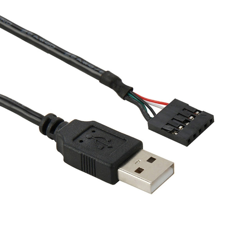 5針主機板母座轉 USB 2.0 公頭轉接線，長度：50cm，5針主機板轉 USB