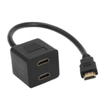 30cm HDMI 分配器 Y 型接頭帶 2 個耦合器（鍍金），1進2出（鍍金）