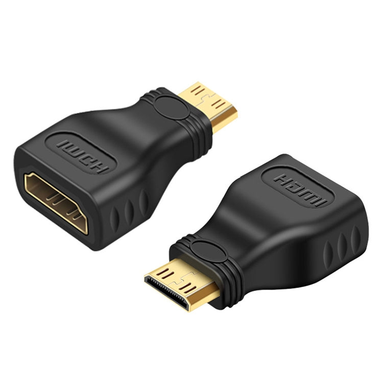 鍍金迷你 HDMI 公頭轉 HDMI 19針母頭轉接器，迷你 HDMI 公頭轉 HDMI 母頭
