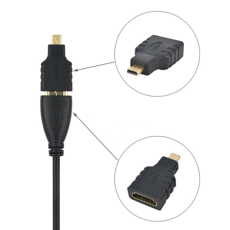 微型 HDMI 公頭轉 HDMI 母頭轉接器（金鍍），微型 HDMI 公頭轉 HDMI 母頭
