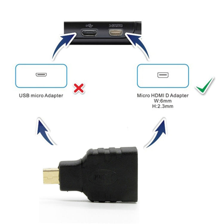微型 HDMI 公頭轉 HDMI 母頭轉接器（金鍍），微型 HDMI 公頭轉 HDMI 母頭