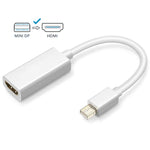 全高清1080P迷你DisplayPort公對HDMI母端線轉接器，長度：20公分，迷你DP轉HDMI白色