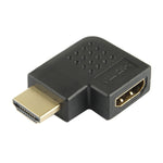 鍍金HDMI 19針公對HDMI 19針母90度角轉接頭，HDMI母對公
