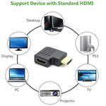 鍍金HDMI 19針公對HDMI 19針母90度角轉接頭，HDMI母對公