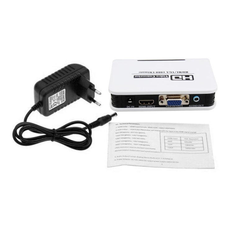 1080P HDMI轉VGA數位轉類比視頻音訊轉換線，適用Xbox 360 PS3 PS4 PC筆電電視盒投影機，HDMI轉VGA（白色）