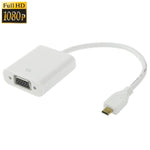 22cm Micro HDMI 公頭轉 VGA 母頭視頻轉接線，支援全高清 1080P，Micro HDMI 公頭轉 VGA 母頭