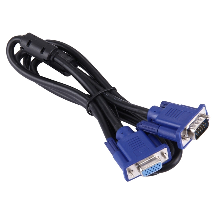1.5m 良好品質 VGA 15 針公頭轉 VGA 15 針母頭線，適用於 LCD 顯示器、投影機等，長度：1.5m