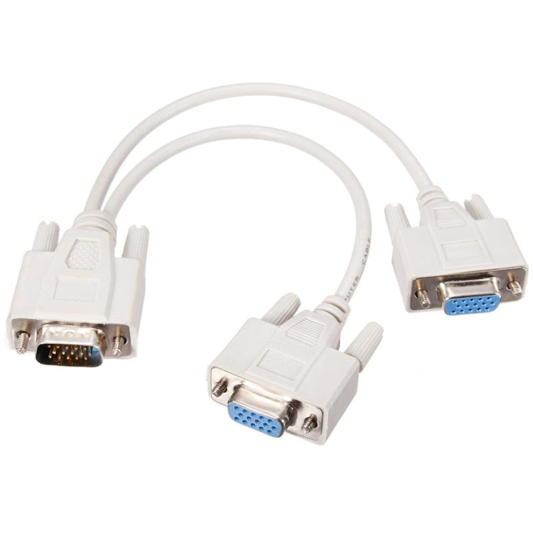 VGA SVGA HDB15 公頭轉 2 母頭分接線，長度：32.5cm，S-PC-0415，S-PC-0415A