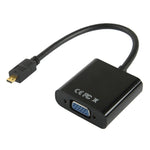 22cm 全高清 1080P Micro HDMI 公頭轉 VGA 母頭視頻轉接線附音頻線，Micro HDMI