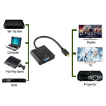 22cm 全高清 1080P Micro HDMI 公頭轉 VGA 母頭視頻轉接線附音頻線，Micro HDMI