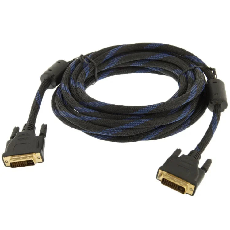 尼龍網狀 DVI-I 雙鏈路 24+5 針公對公 M / M 視訊線，長度：3m，DVI 24+5 3m