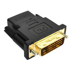DVI-D 24+1針公頭轉HDMI 19針母頭轉接器，適用於顯示器/高清電視
