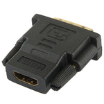 DVI-D 24+1針公頭轉HDMI 19針母頭轉接器，適用於顯示器/高清電視