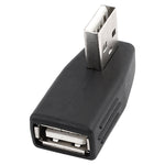 USB 2.0 AM 轉 AF 轉接器，90 度角，支援 OTG 功能，90 度右彎，90 度左彎