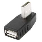 USB 2.0 AM 轉 AF 轉接器，90 度角，支援 OTG 功能，90 度右彎，90 度左彎