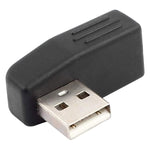 USB 2.0 AM 轉 AF 轉接器，90 度角，支援 OTG 功能，90 度右彎，90 度左彎