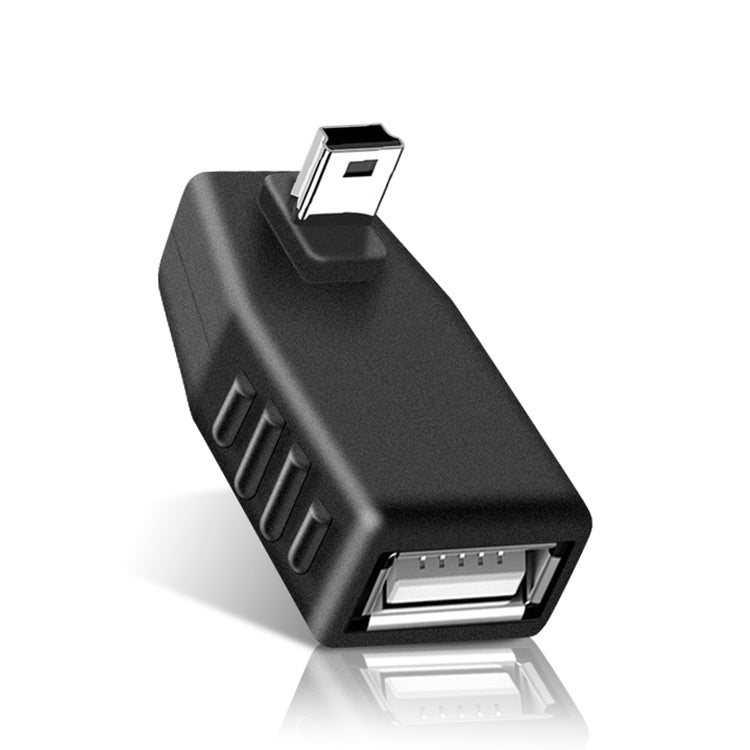 90 度迷你 USB 公頭轉 USB 2.0 AF 轉接器，90 度向上彎，90 度向下彎