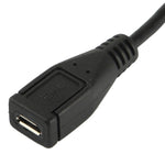 90 度 Micro USB 公頭轉 Micro USB 母頭轉接線，長度：25cm