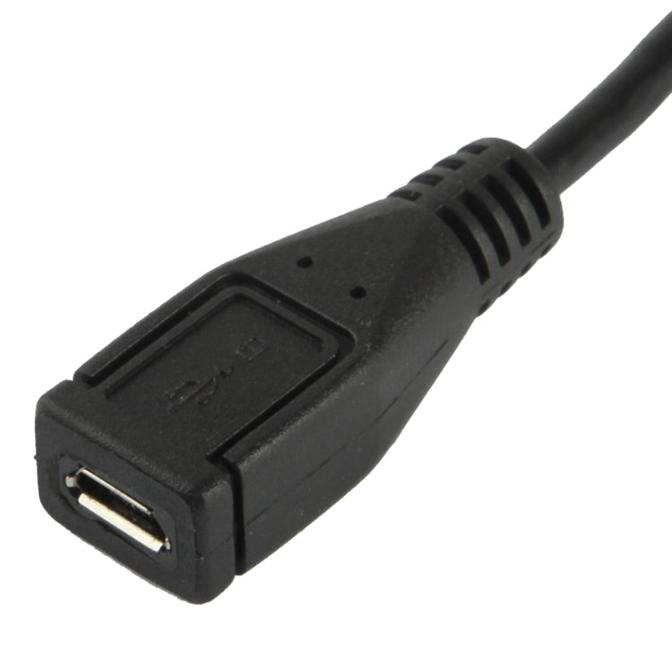 90 度 Micro USB 公頭轉 Micro USB 母頭轉接線，長度：25cm