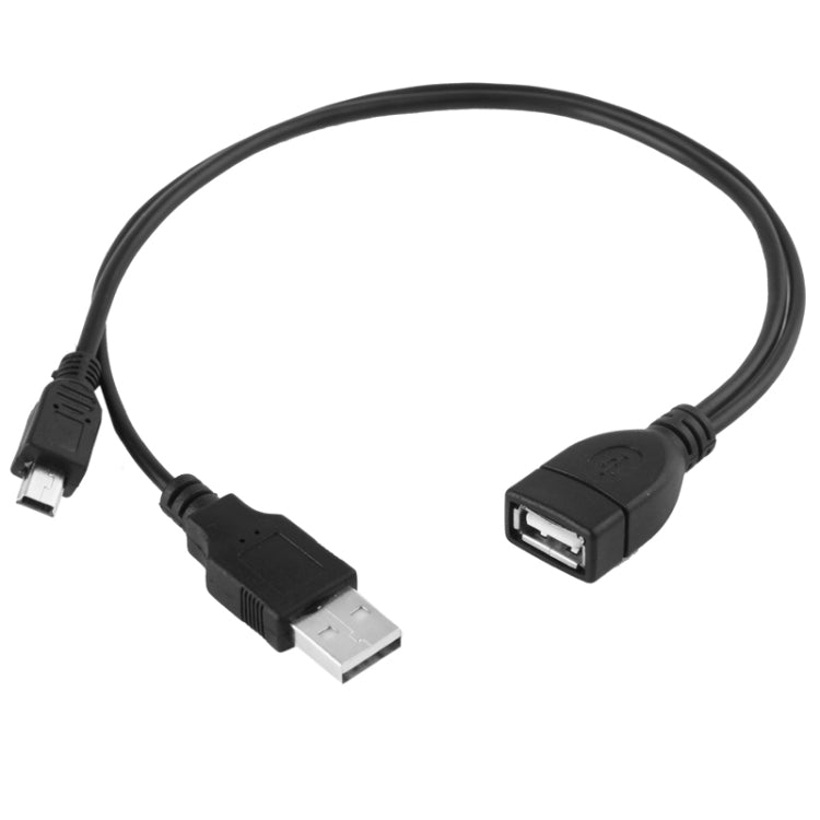 迷你USB公頭 + USB 2.0公頭轉母頭線，具OTG功能，長度：30公分 / 35公分，迷你USB + USB公頭，30公分