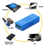 超高速USB 3.0母頭轉母頭線轉接器，母頭轉母頭，外露母頭轉母頭